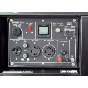 Planta Eléctrica Diesel 6.3 kVA monofásica VOLK VDA8700-2P 2 tablero y enchufes de conexión planta eléctrica