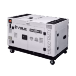 Generador diésel trifásico VOLK VDC12000-3P en operación, ideal para hogares, oficinas y pequeños negocios.