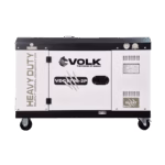 Generador diésel VOLK VDC8700-2P en funcionamiento en clínica veterinaria o negocio pequeño.