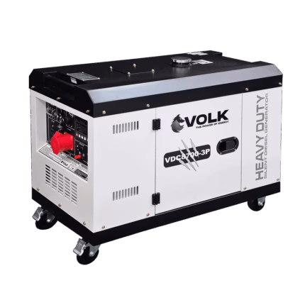Planta eléctrica diésel trifásica VOLK VDC8700-3P 8.12 kVA cabinada insonorizada.